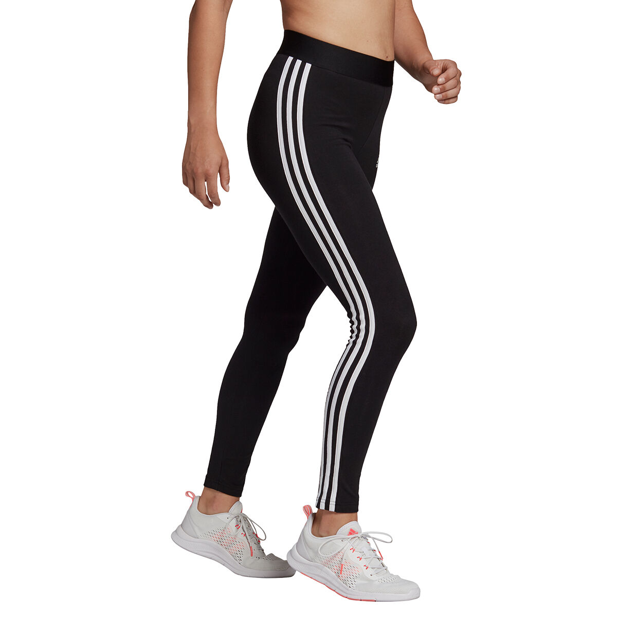 Adidas Women's 7/8 3 Stripe High Waist Active Tight Leggings, Carbon/White  M - Walmart.com