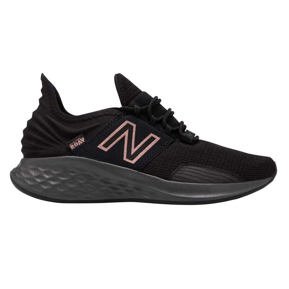 black and rose gold new balance trainers