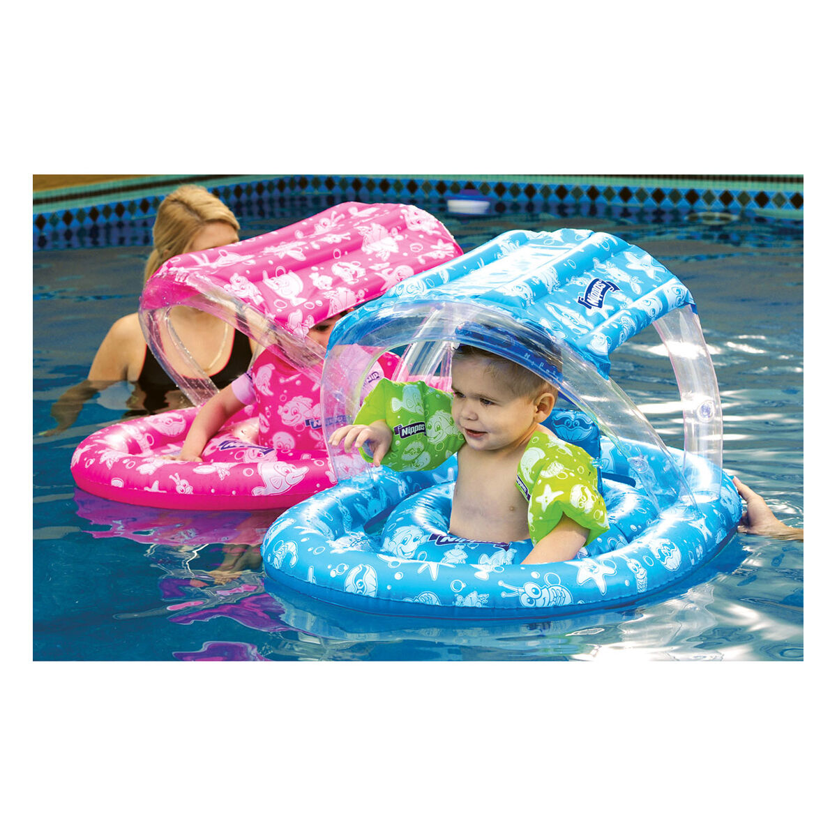 Baby swim seat cheap with canopy