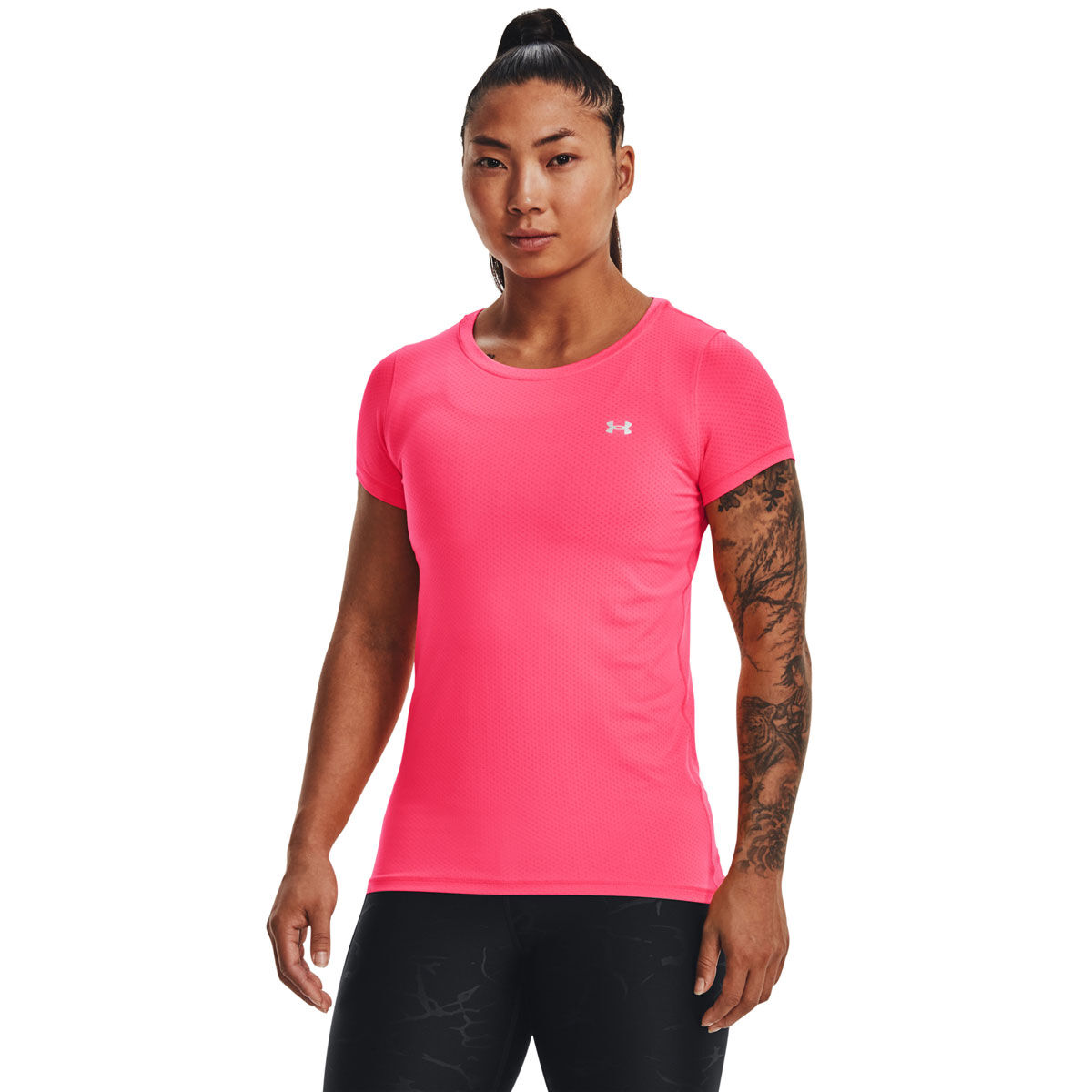 Under Armour Training heatgear booty shorts in pink
