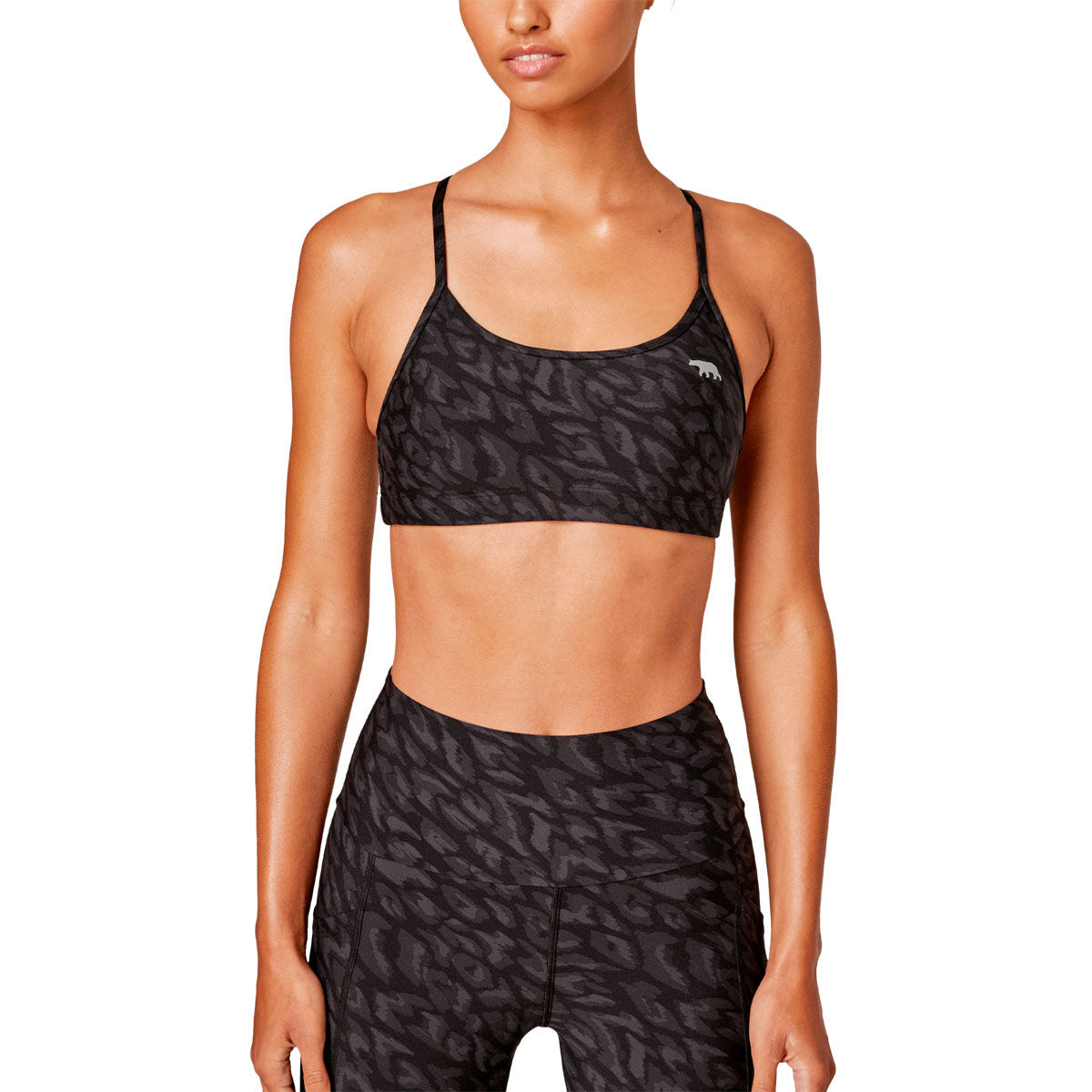 Running Bare Scoop Back Sports Bra. Ribbed Workout Crop Top