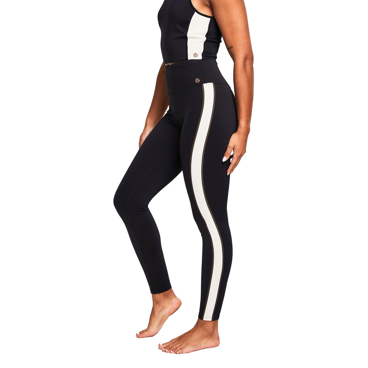 High-Rise Elevate Side-Stripe 7/8-Length Compression Leggings for Women