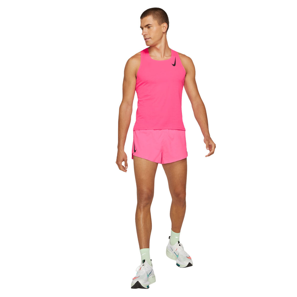 Nike Mens AeroSwift Running Singlet Pink M, Pink, rebel_hi-res