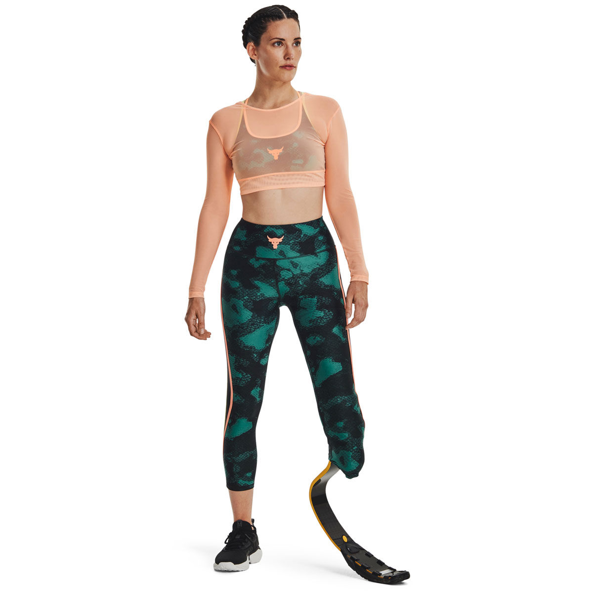 Under Armour Womens Project Rock HeatGear Printed Ankle Tights Print XS