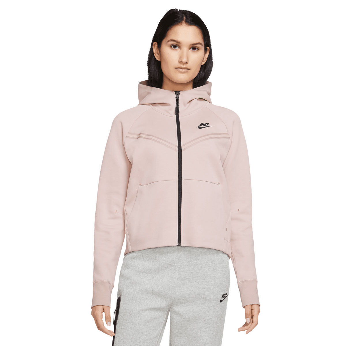 Nike Womens Windrunner Tech Fleece Full Zip Hoodie Pink XS