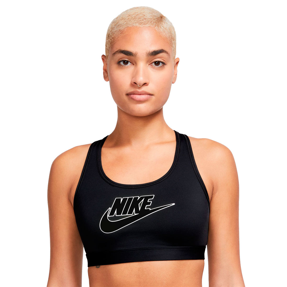 Nike Swoosh Womens Medium-Support Non-Padded Asymmetrical Sports