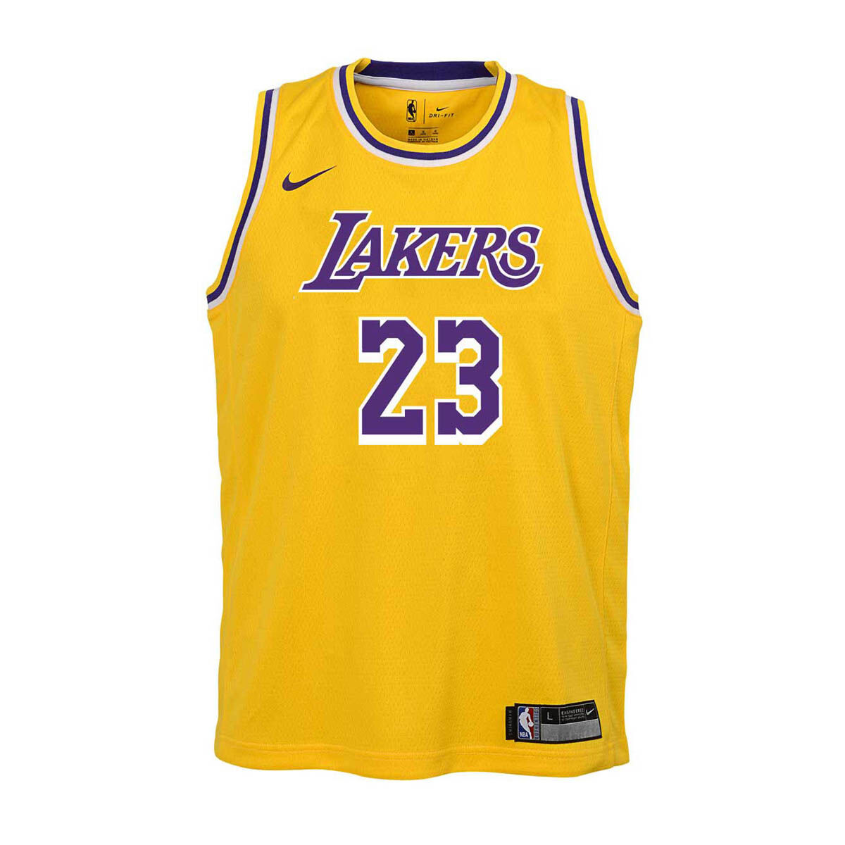 Nike Los Angeles Lakers LeBron James Icon 2020/21 Kids Swingman Jersey Yellow M, Yellow, rebel_hi-res