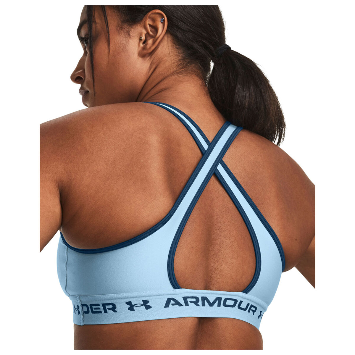 Under Armour Womens Crossback Medium Support Bra - Blue