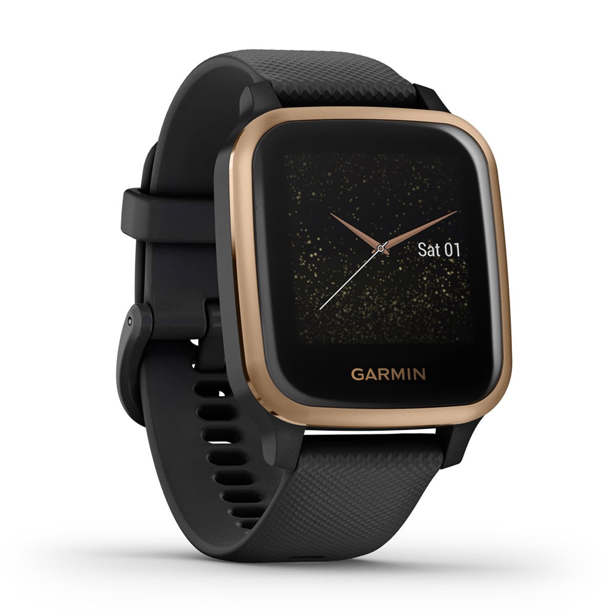 Garmin Venu Sq Music GPS Smartwatch - Black Rose Gold | Rebel Sport