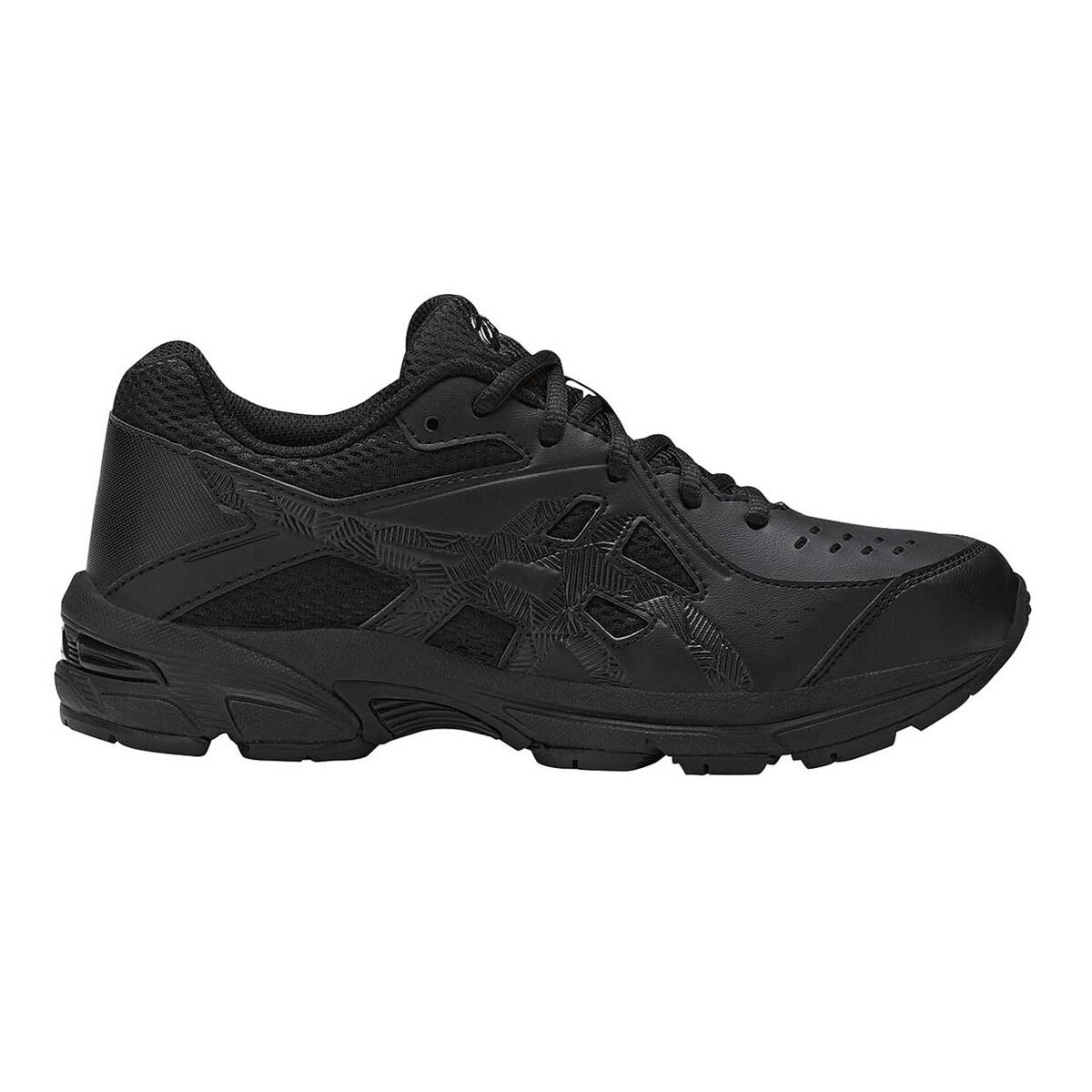 all black leather running shoes