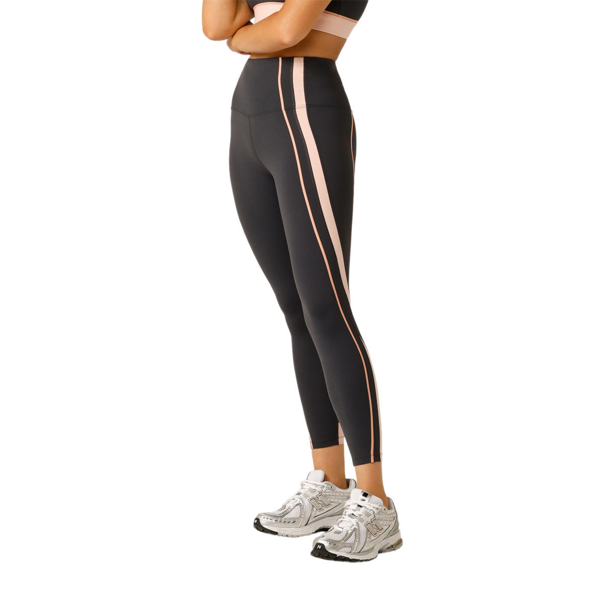 Head Womens Mini Stripe Skinny Yoga Pants Slimming Legging Mid-Rise Black  XS