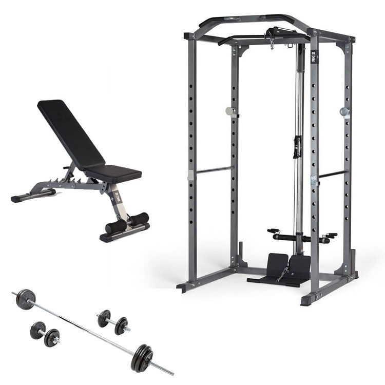 Gorilla sports Weight Bench Including Lat Attachment Black