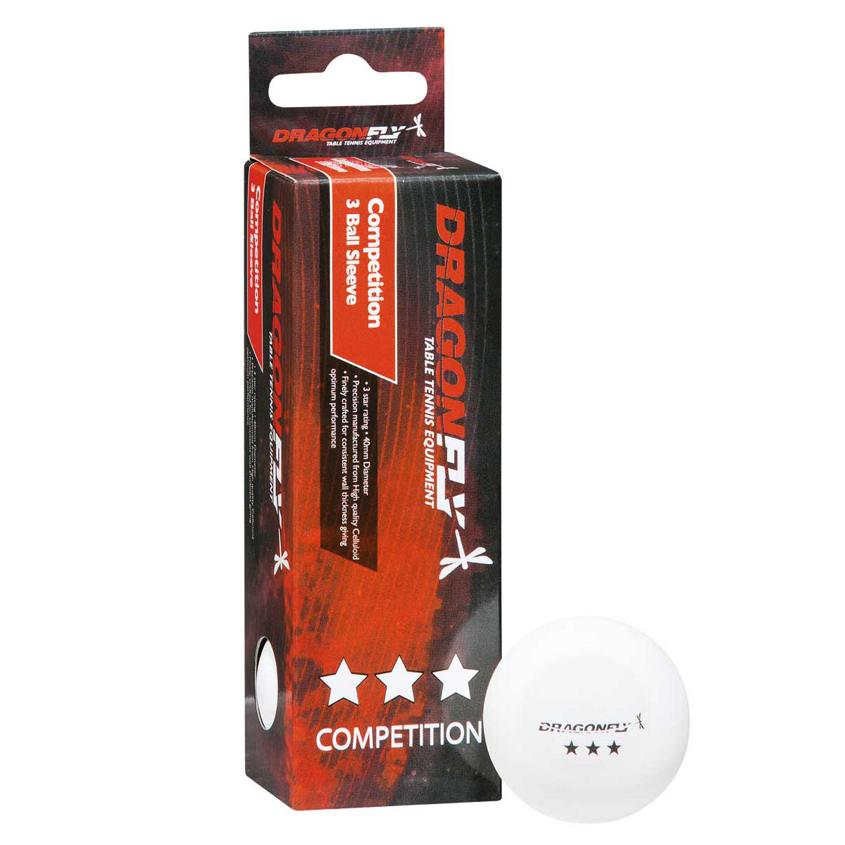 Dragonfly Competition Table Tennis Balls White Rebel Sport