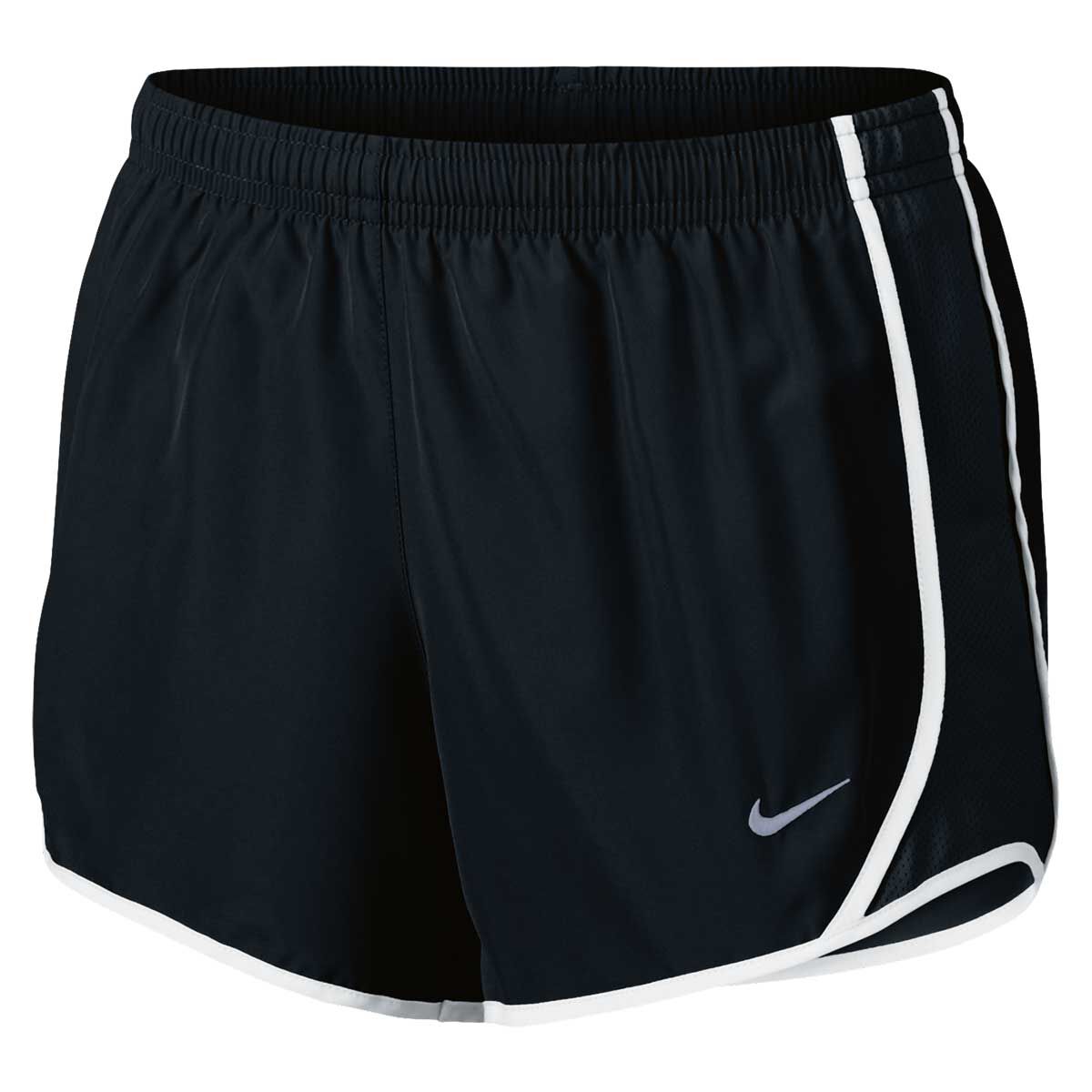  Girl's Nike Dry Running Shorts, Girl's Nike Shorts with  Sweat-Wicking Fabric, Black/Black/Black/White, S : Clothing, Shoes & Jewelry