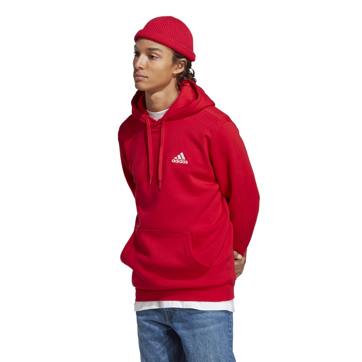 Red adidas clearance pullover hoodie