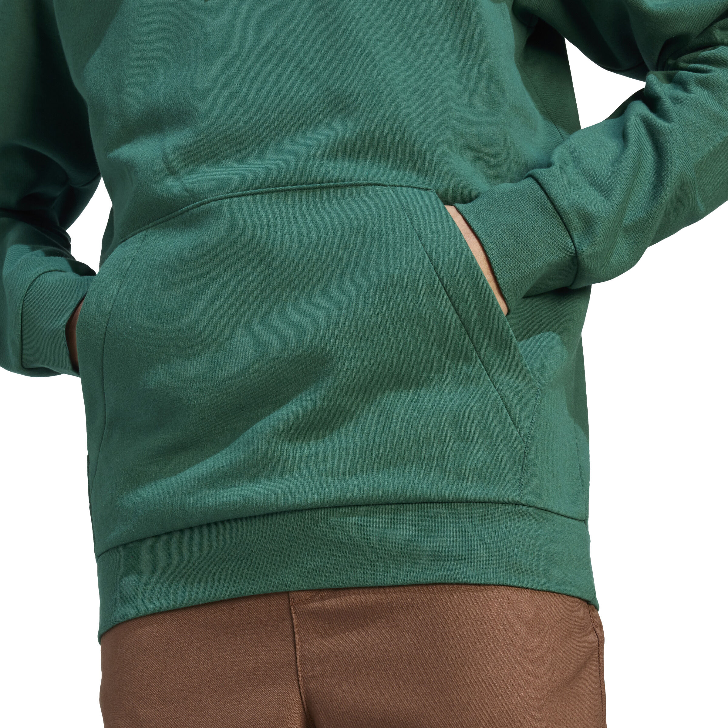 adidas Mens Essentials Feel Cozy Pullover Fleece Hoodie, Green, rebel_hi-res