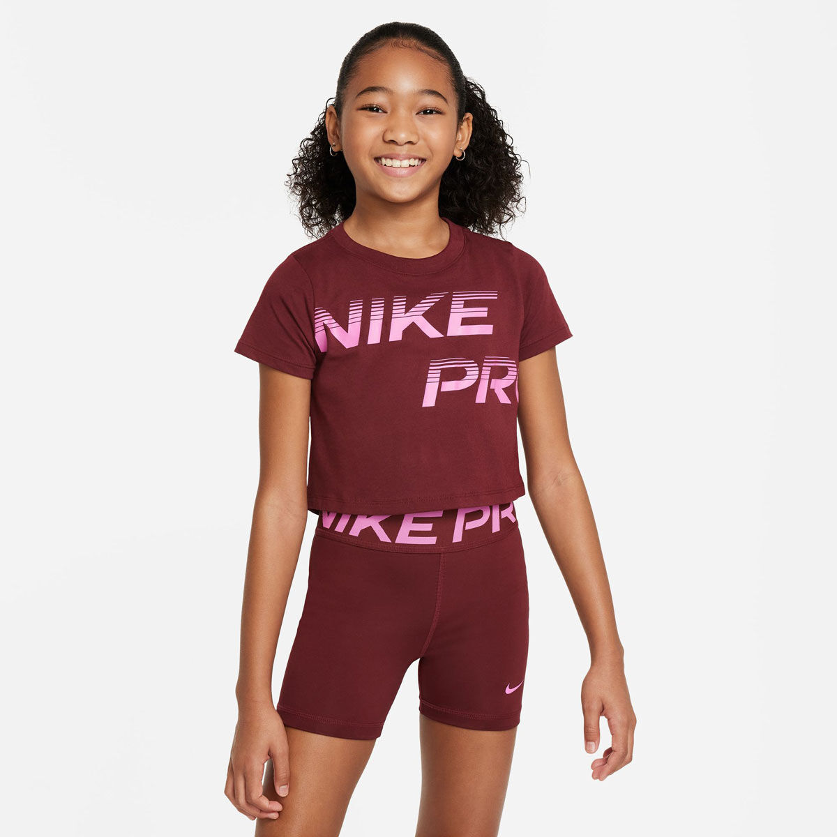 Nike Girls Pro Dri-FIT Cropped Tee | Rebel Sport