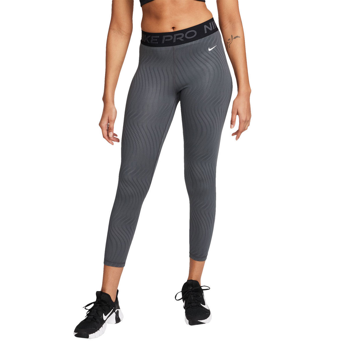 Nike Training Pro Warm Crop Leggings In Black And Sparkle