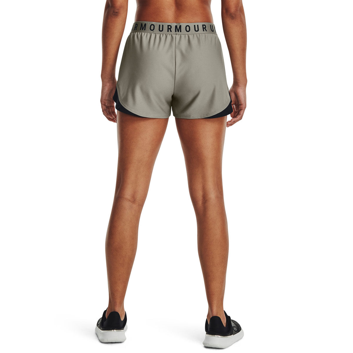 Under Armour Women's Moisture Wicking Play Up 3.0 Gym Shorts, 3 Inseam  (Grey/White, XL) 