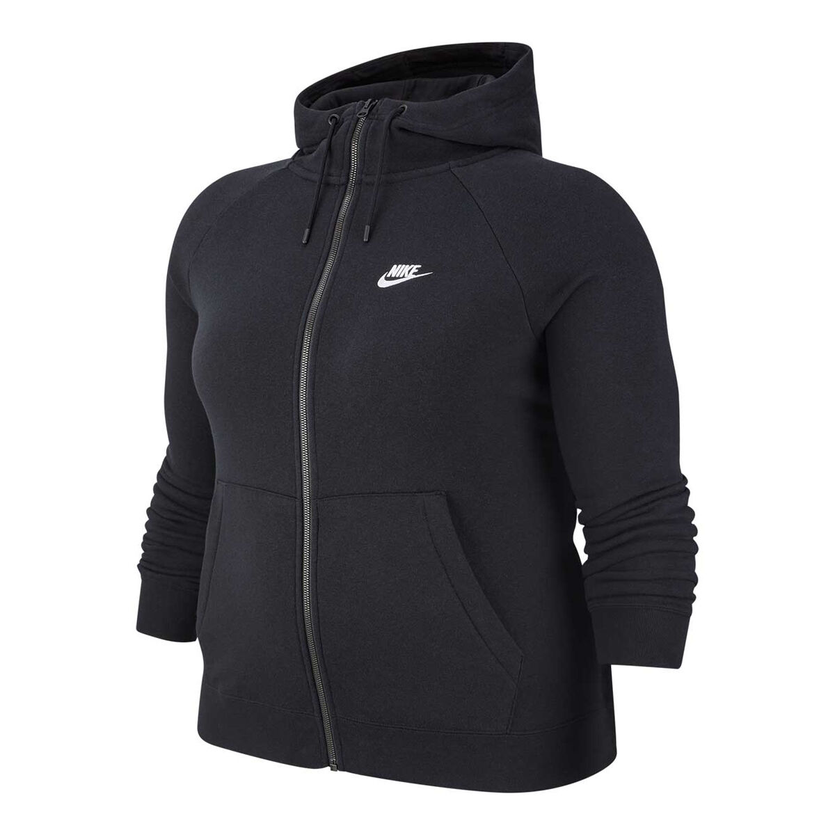 Nike Womens Sportswear Essentials Full Zip Hoodie Plus Black 3XL ...