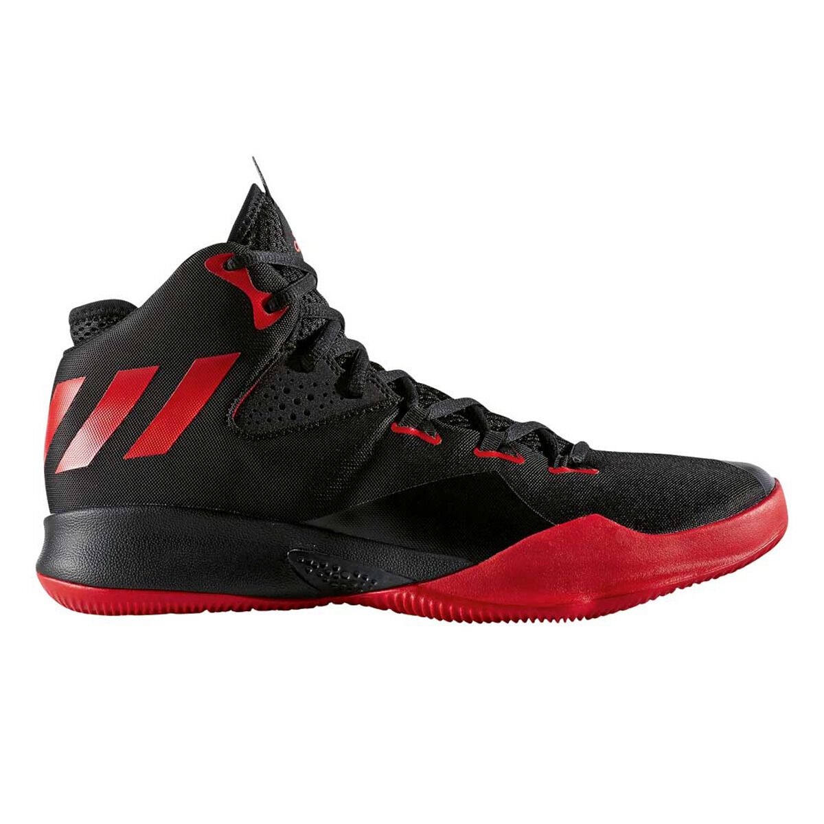 black and red adidas basketball shoes