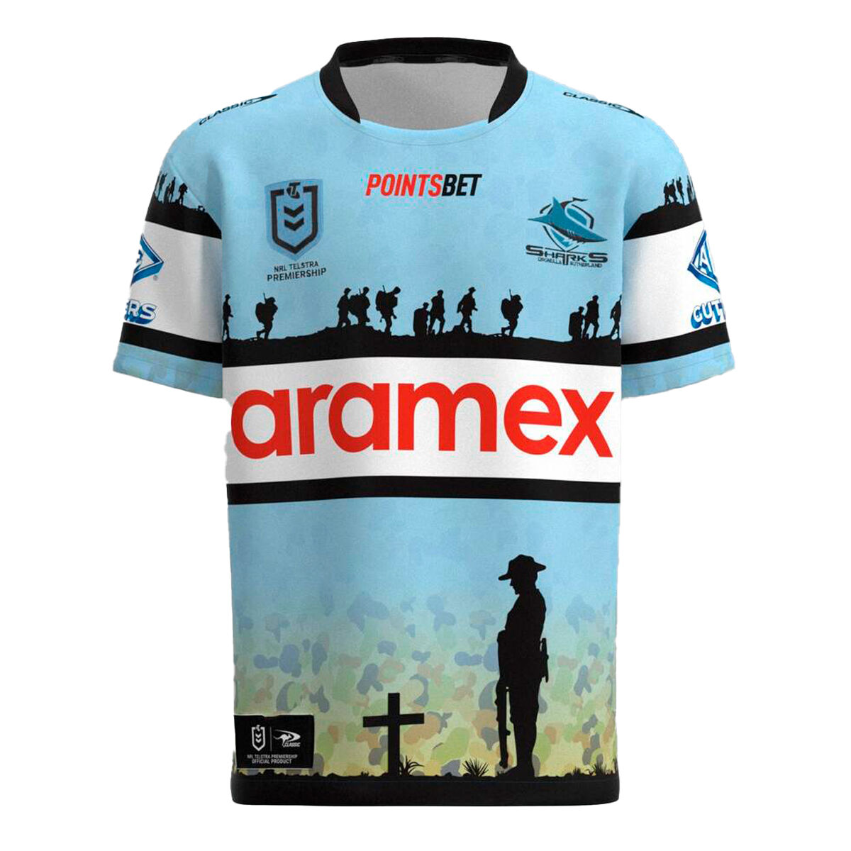 Classic Cronulla Sharks 2023 NRL Rugby Mens Training T-Shirt Black